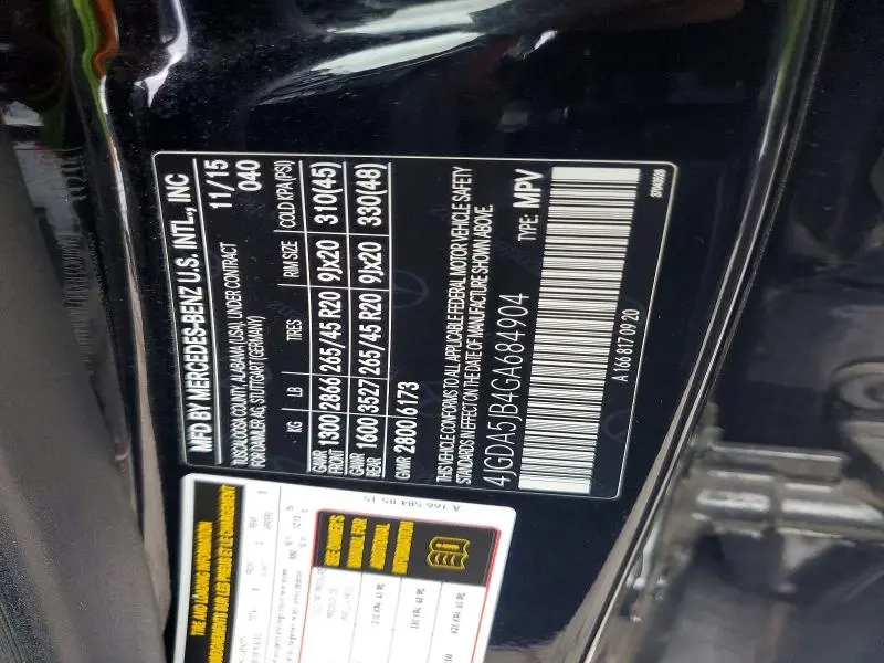 2016 MERCEDES-BENZ GLE 350  