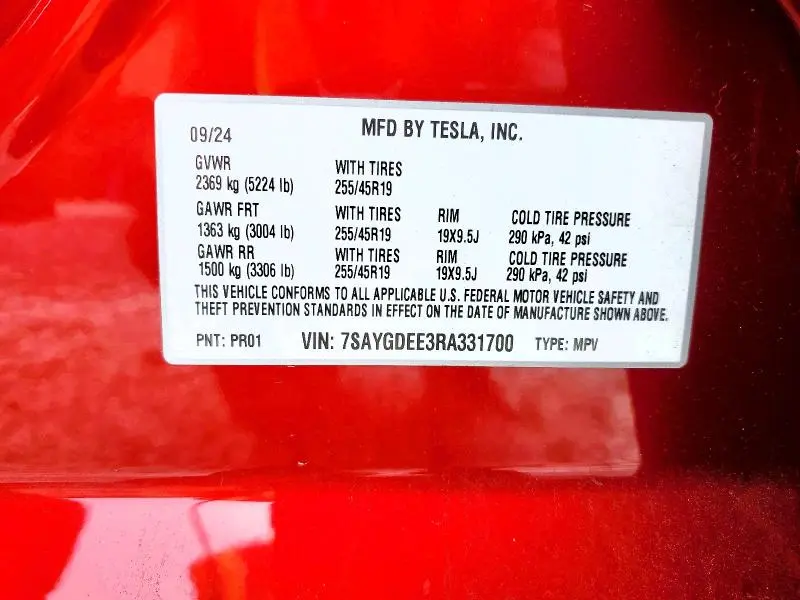 2024 TESLA MODEL Y   