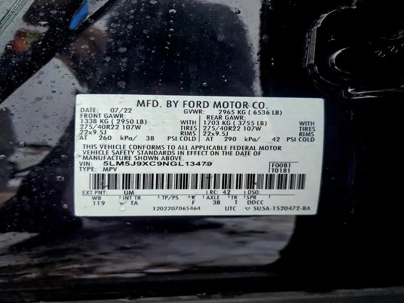 2022 LINCOLN AVIATOR BLACK LABEL  