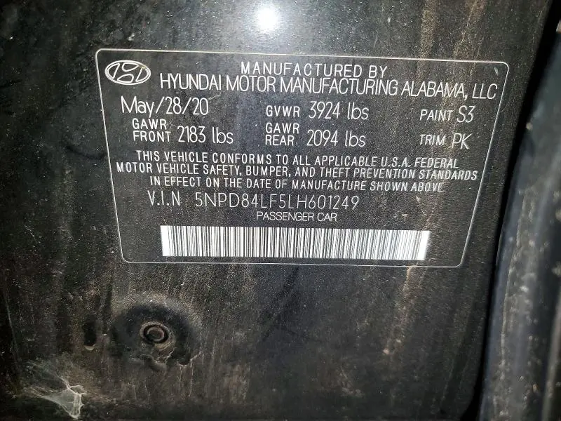 2020 HYUNDAI ELANTRA SEL  