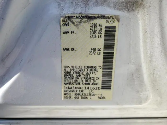 2015 NISSAN ALTIMA 2.5  