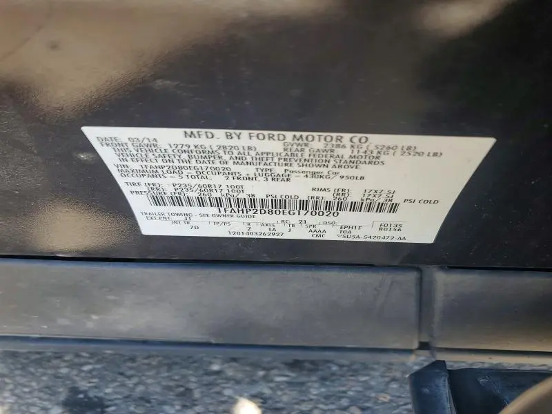 2014 FORD TAURUS SE  