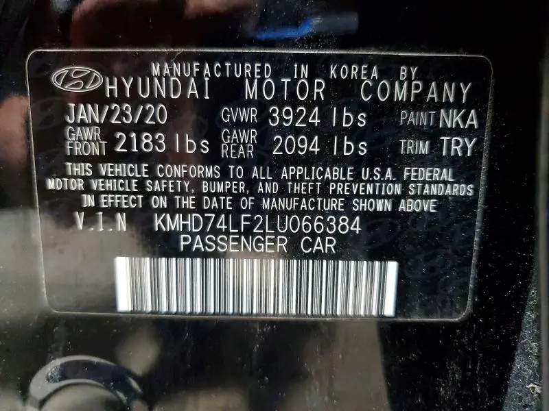 2020 HYUNDAI ELANTRA SE  
