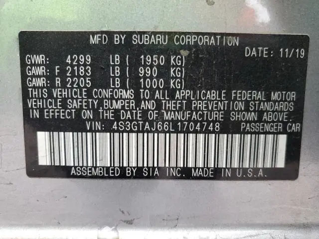 2020 SUBARU IMPREZA SPORT  