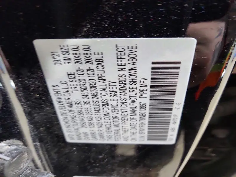 2022 HONDA PILOT BLACK  