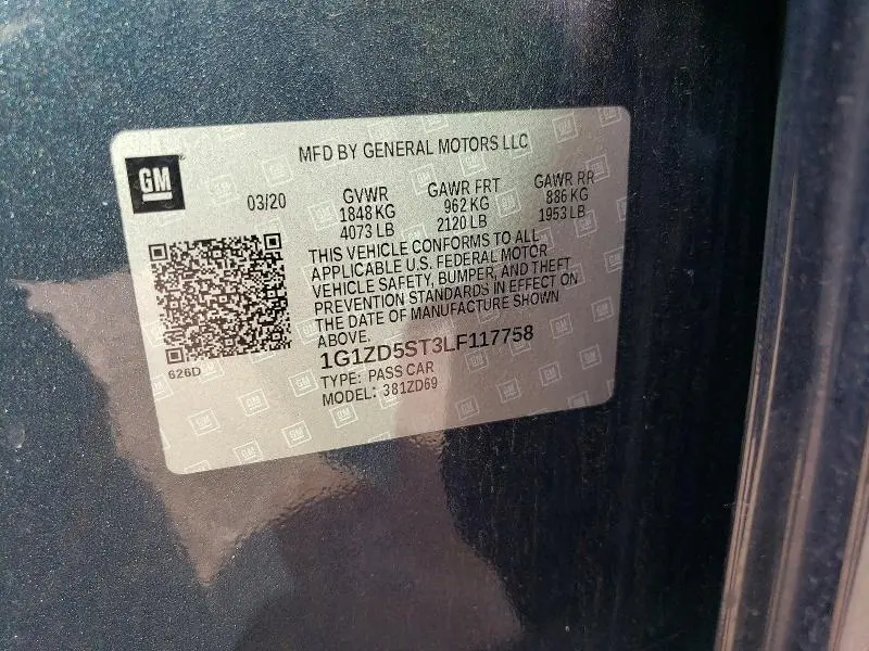 2020 CHEVROLET MALIBU LT  