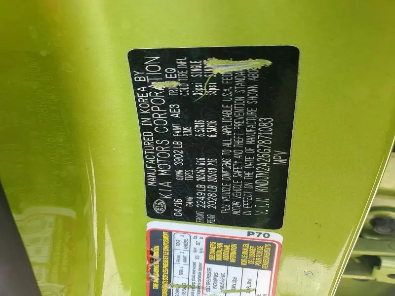 2016 KIA SOUL BASE  