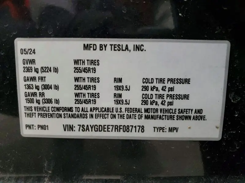 2024 TESLA MODEL Y   
