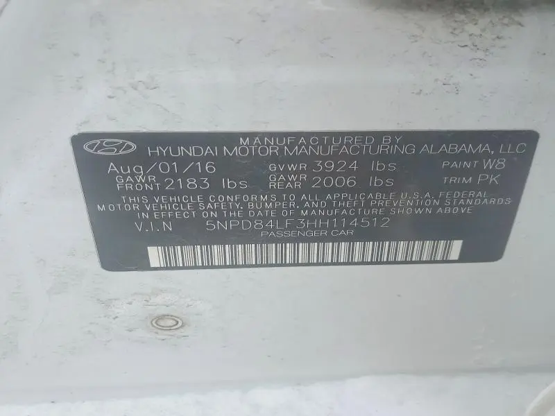 2017 HYUNDAI ELANTRA SE  