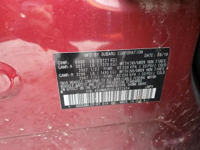 2020 SUBARU ASCENT TOURING  