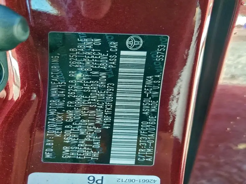 2015 TOYOTA CAMRY LE  