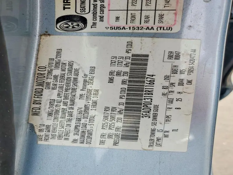 2011 FORD FUSION HYBRID  