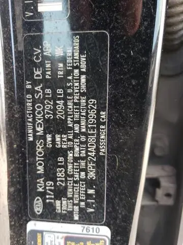 2020 KIA FORTE FE  