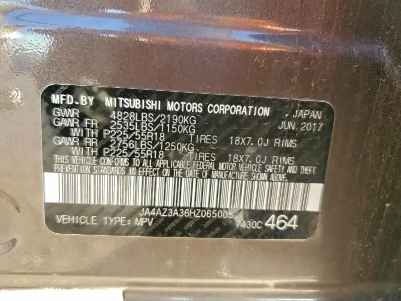 2017 MITSUBISHI OUTLANDER SE  