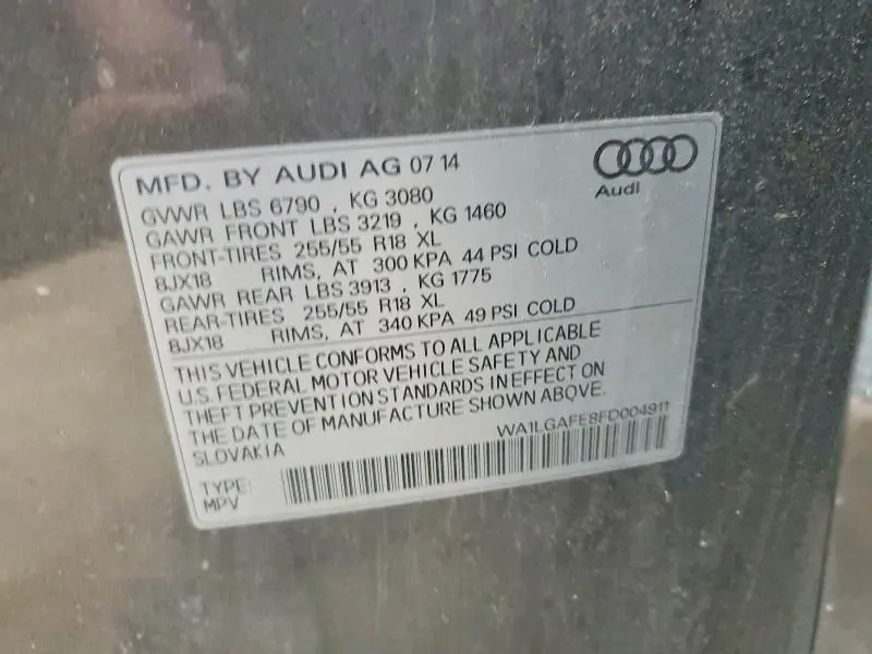 2015 AUDI Q7 PREMIUM PLUS  