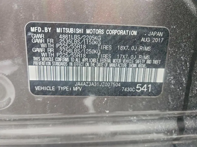 2018 MITSUBISHI OUTLANDER SE  