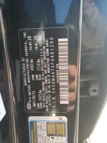 2015 KIA OPTIMA LX  