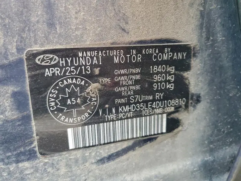 2013 HYUNDAI ELANTRA GT   