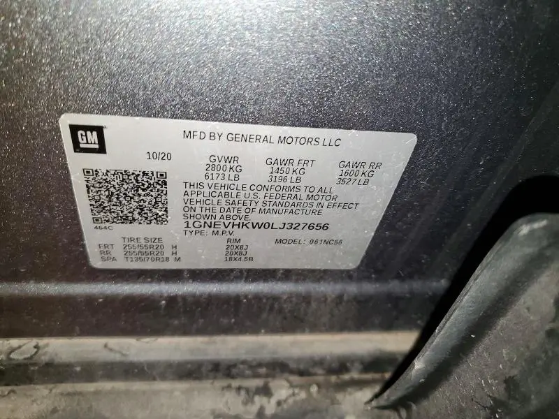 2020 CHEVROLET TRAVERSE LT  