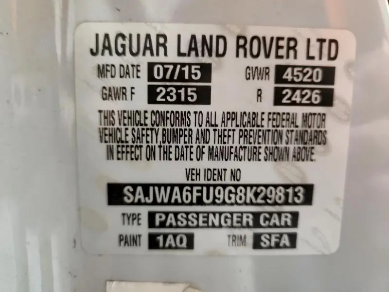 2016 JAGUAR F-TYPE S  