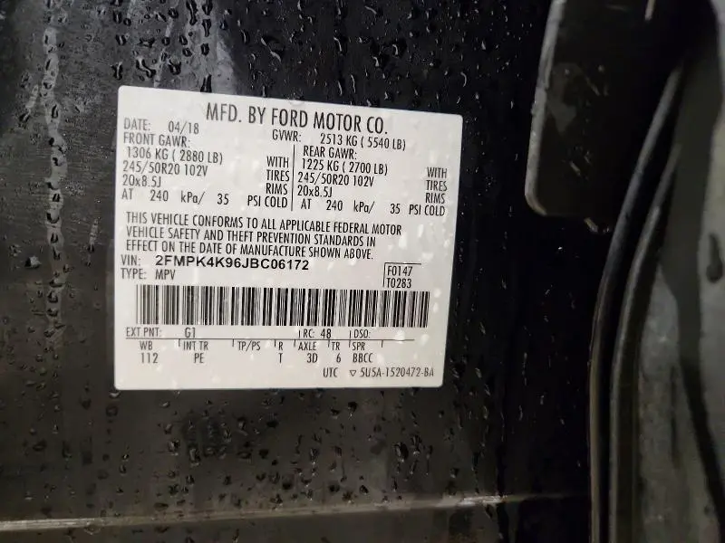 2018 FORD EDGE TITANIUM  