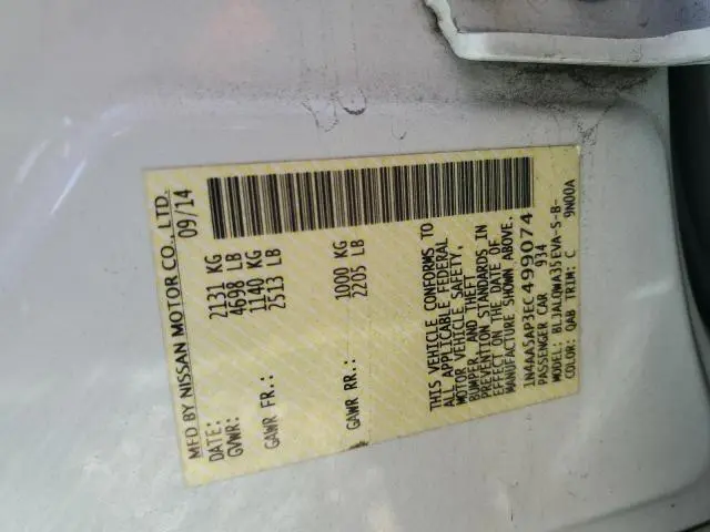 2014 NISSAN MAXIMA S  