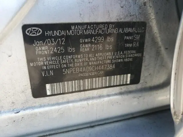 2012 HYUNDAI SONATA GLS  