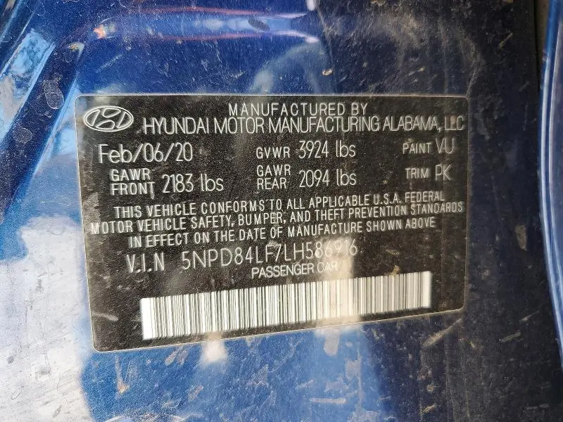 2020 HYUNDAI ELANTRA VALUE EDITION  