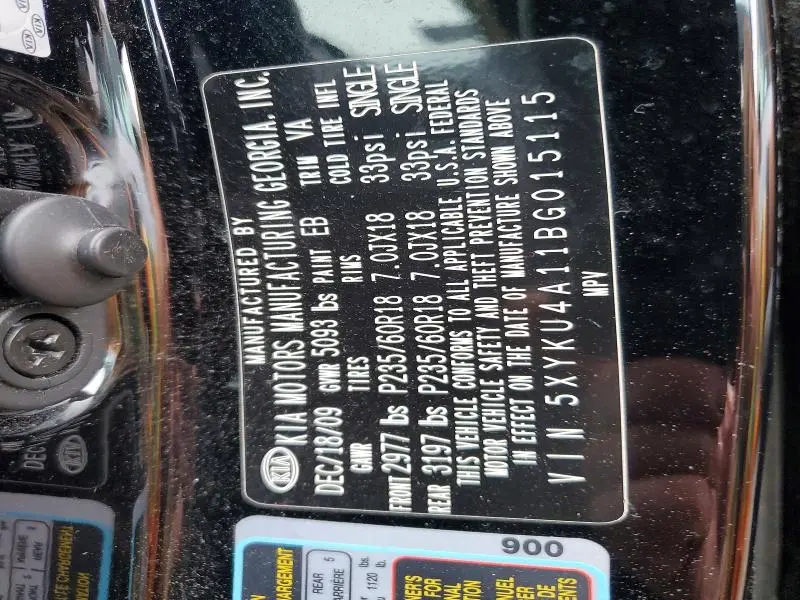 2011 KIA SORENTO EX  