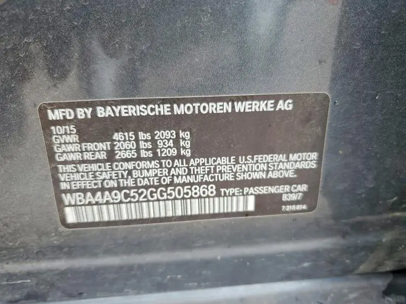 2016 BMW 428 I GRAN COUPE SULEV  