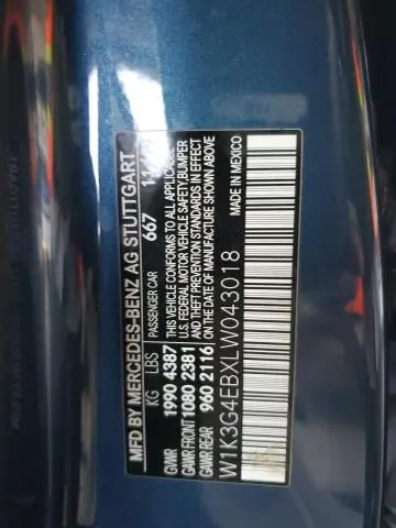 2020 MERCEDES-BENZ A 220  