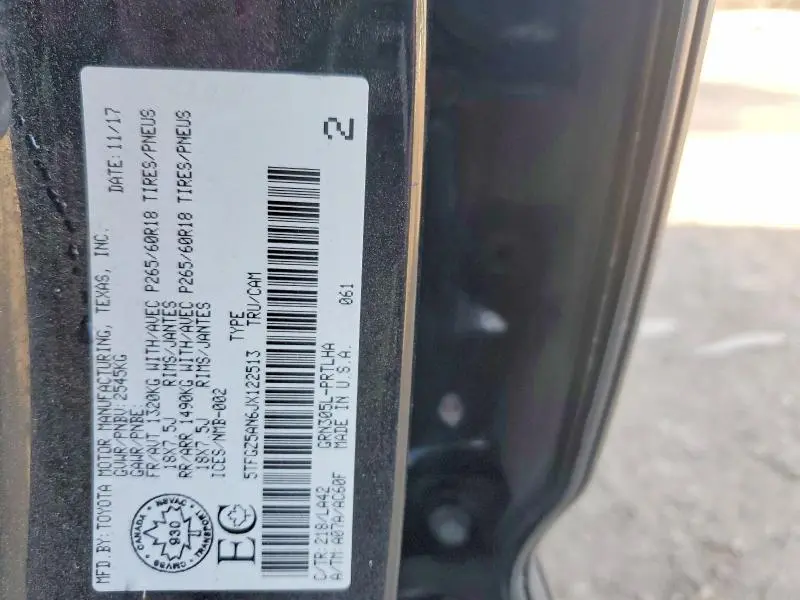 2018 TOYOTA TACOMA LIMITED  