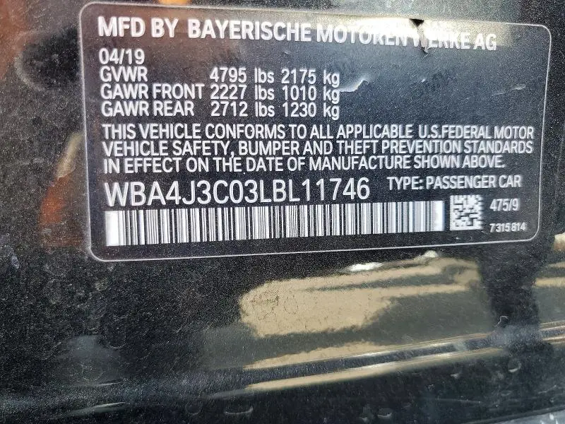 2020 BMW 430XI GRAN COUPE  