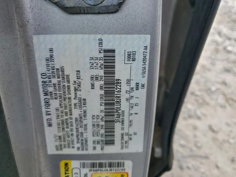 2018 FORD FUSION SE HYBRID  