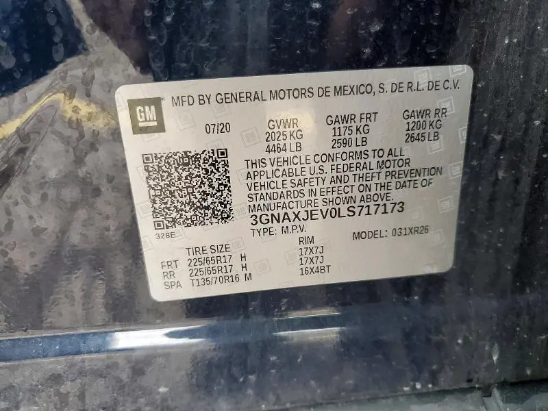 2020 CHEVROLET EQUINOX LT  