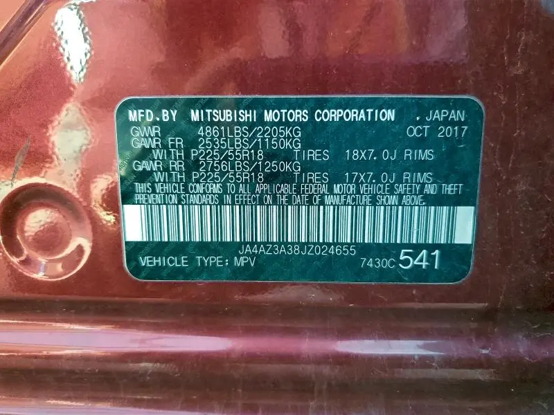 2018 MITSUBISHI OUTLANDER SE  