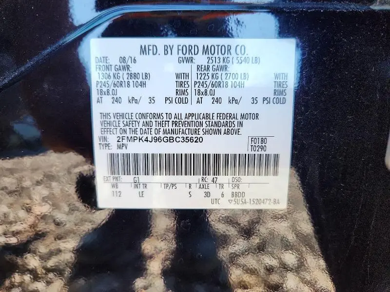 2016 FORD EDGE SEL  
