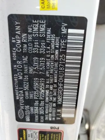 2017 HYUNDAI SANTA FE SE ULTIMATE  