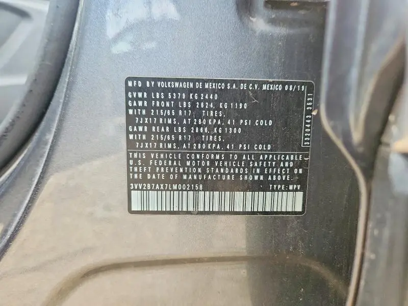 2020 VOLKSWAGEN TIGUAN SE  