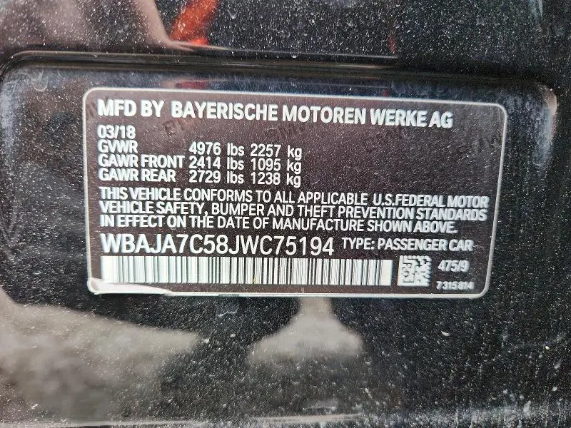 2018 BMW 530 XI  