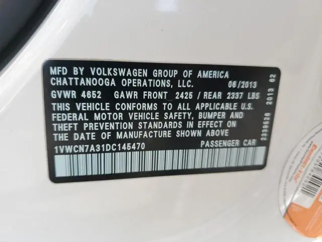 2013 VOLKSWAGEN PASSAT SEL  