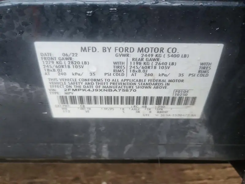 2022 FORD EDGE SEL  