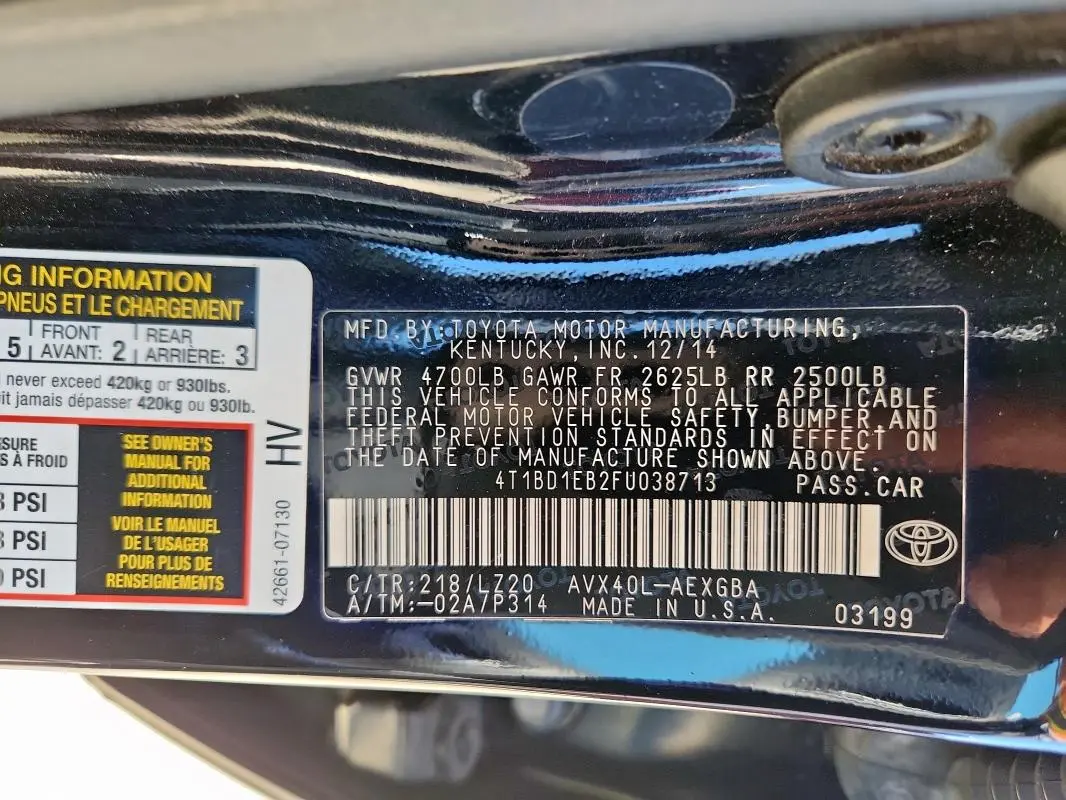 2015 TOYOTA AVALON HYBRID  