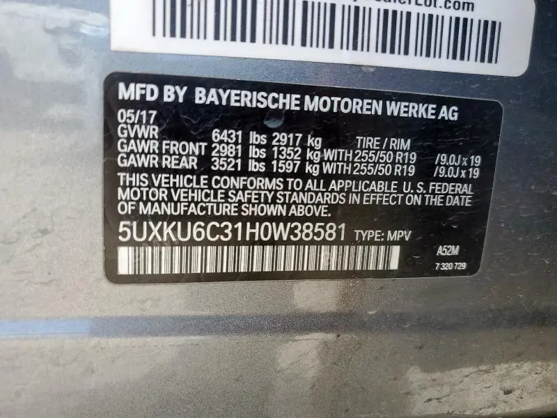 2017 BMW X6 XDRIVE50I  