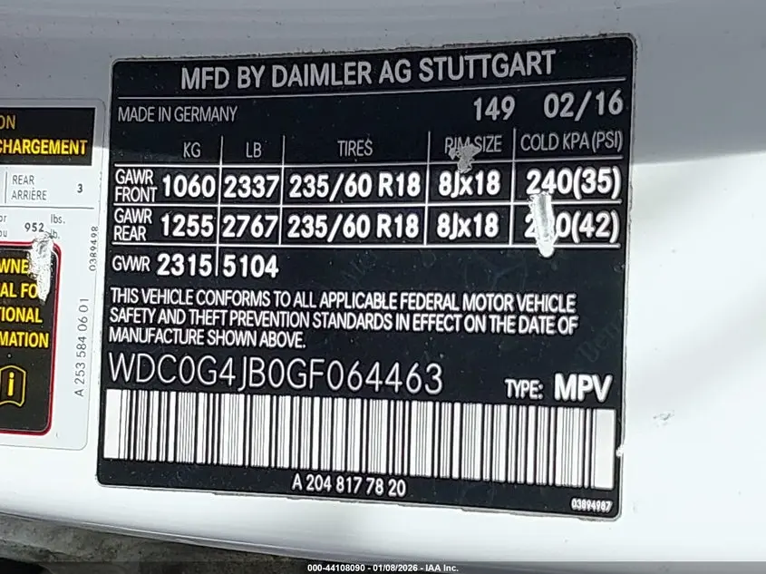 2016 MERCEDES-BENZ GLC 300  