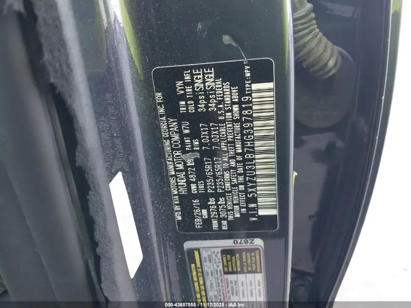 2017 HYUNDAI SANTA FE SPORT 2.4L