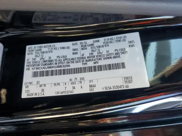 2017 FORD ESCAPE TITANIUM  