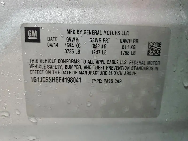 2014 CHEVROLET SONIC LT  