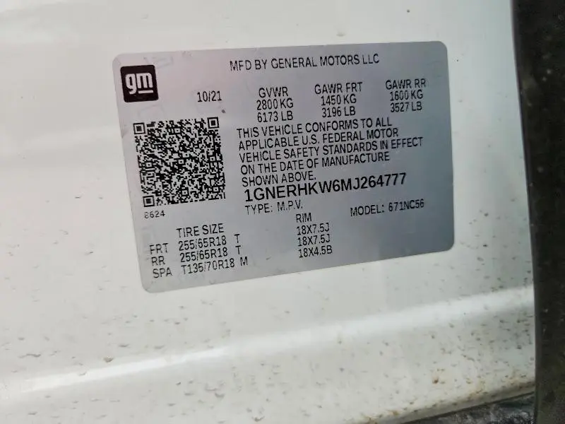 2021 CHEVROLET TRAVERSE LT  