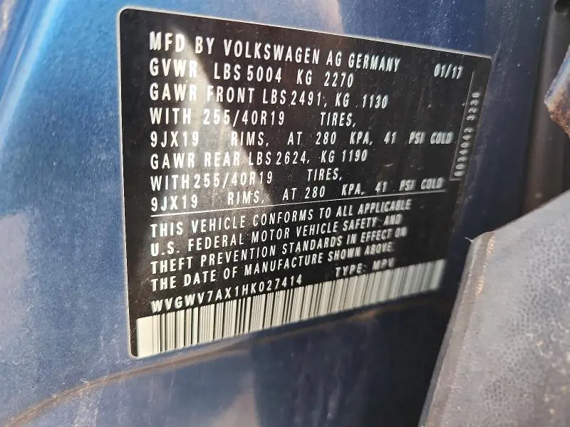 2017 VOLKSWAGEN TIGUAN SEL  